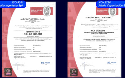 RECERTIFICACIÓN ISO 9001 ALTAÑA ING. Y NCh 2728 ALTAÑA CAP.